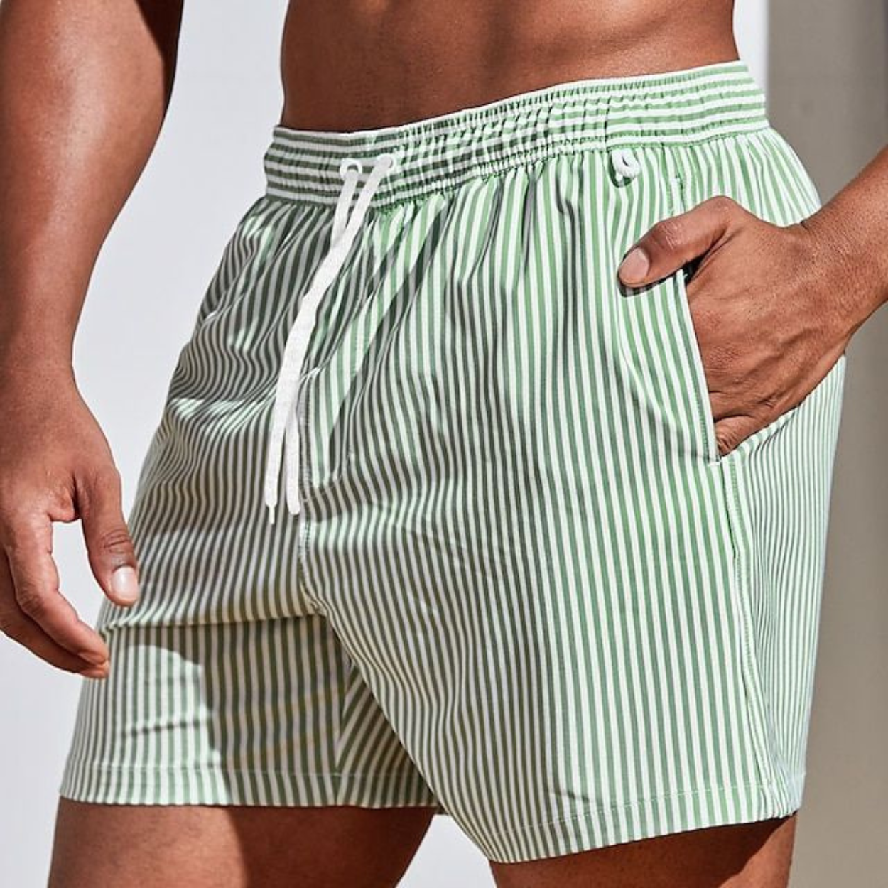 Momount Costume da Bagno Uomo – a Righe Coulisse Asciugatura Rapida Estate Casual