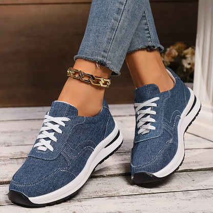 Momount Donna Sneakers da Camminata – Tela Plateau Stringate