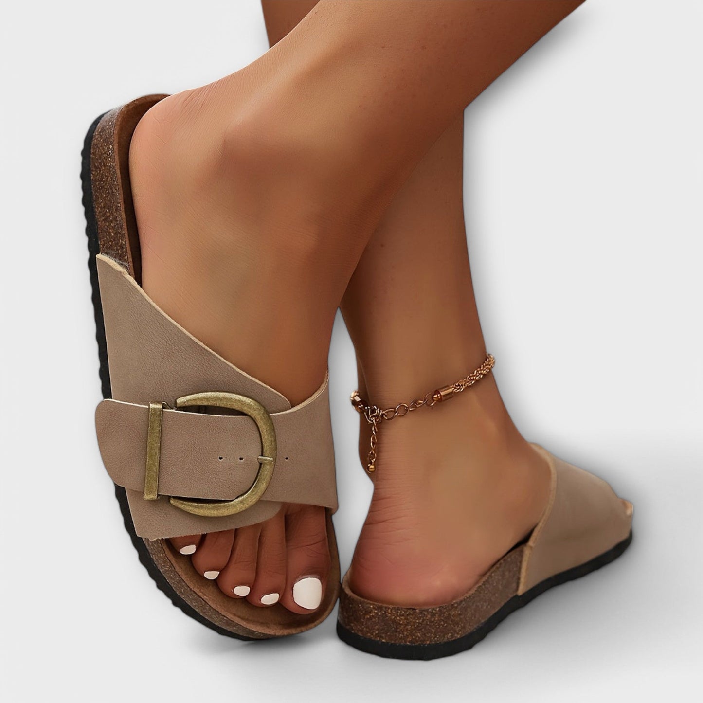 Momount Donna Sandali con Plateau – Suola in Sughero Cinturino con Fibbia Comodi Punta Aperta Casual Estivi