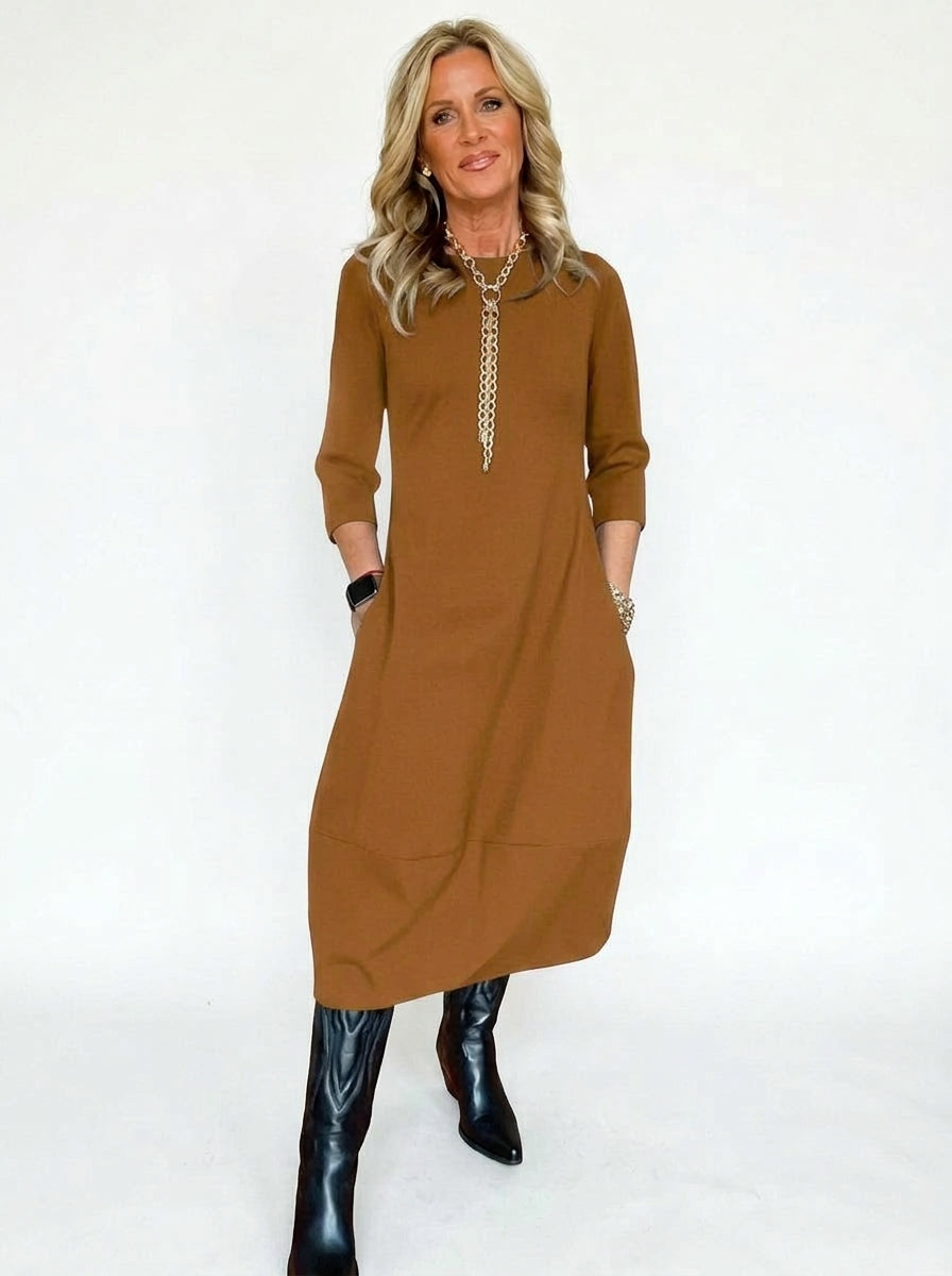 Isabel Minimalist Dress - Brown