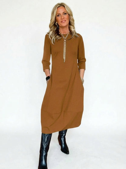 Isabel Minimalist Dress - Brown