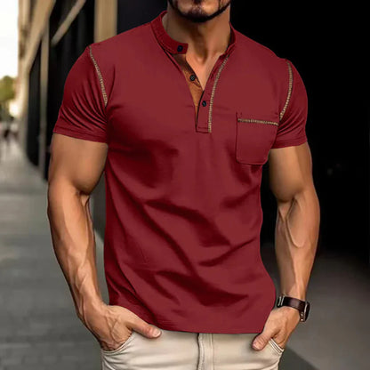 Momount Uomo Polo – Collo alla Coreana Profili a Contrasto Taschino