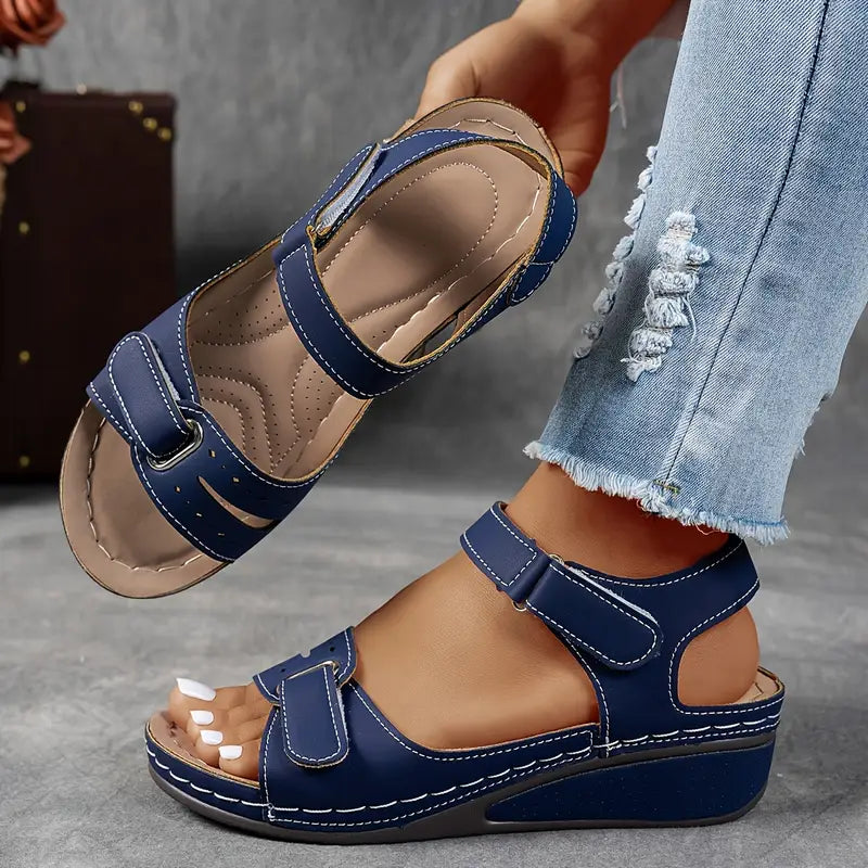 Momount Donna Sandali con Zeppa – Comfort Cinturino Velcro Plateau Casual Estivo Imbottiti