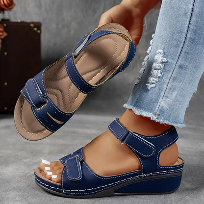 Momount Donna Sandali con Zeppa – Comfort Cinturino Velcro Plateau Casual Estivo Imbottiti