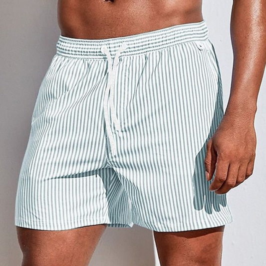 Momount Costume da Bagno Uomo – a Righe Coulisse Asciugatura Rapida Estate Casual