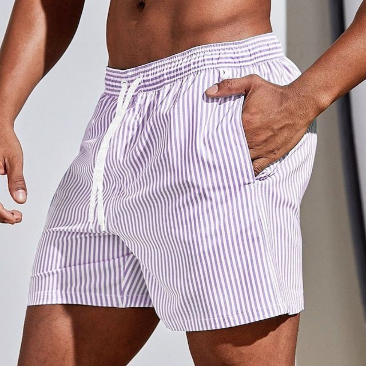 Momount Costume da Bagno Uomo – a Righe Coulisse Asciugatura Rapida Estate Casual