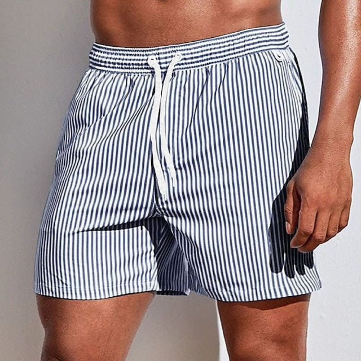 Momount Costume da Bagno Uomo – a Righe Coulisse Asciugatura Rapida Estate Casual