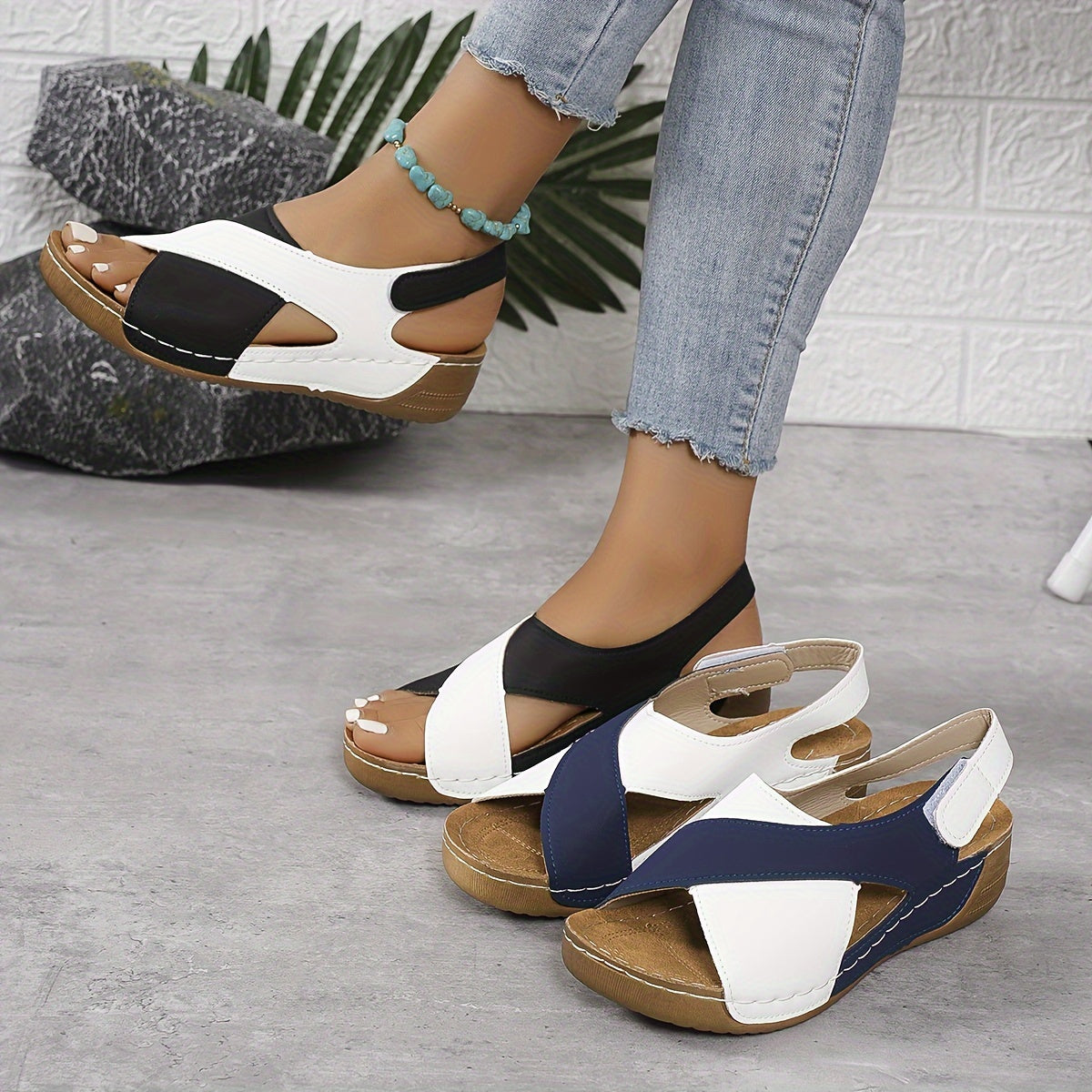 Momount Donna Sandali con Plateau – Zeppa Cinturino alla Caviglia
