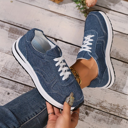 Momount Donna Sneakers da Camminata – Tela Plateau Stringate