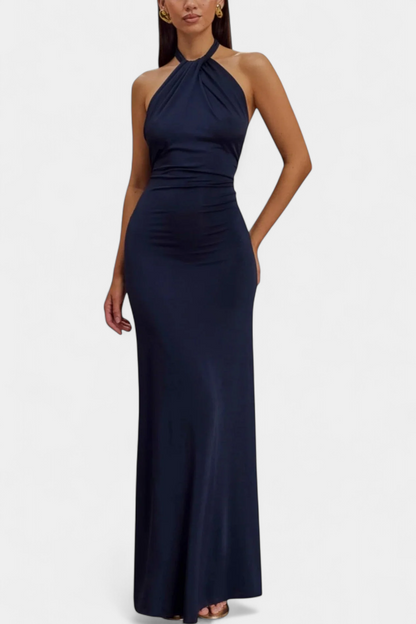 Momount Donna Abito Aderente Maxi – Scollo all'Americana Senza Maniche Elegante da Sera