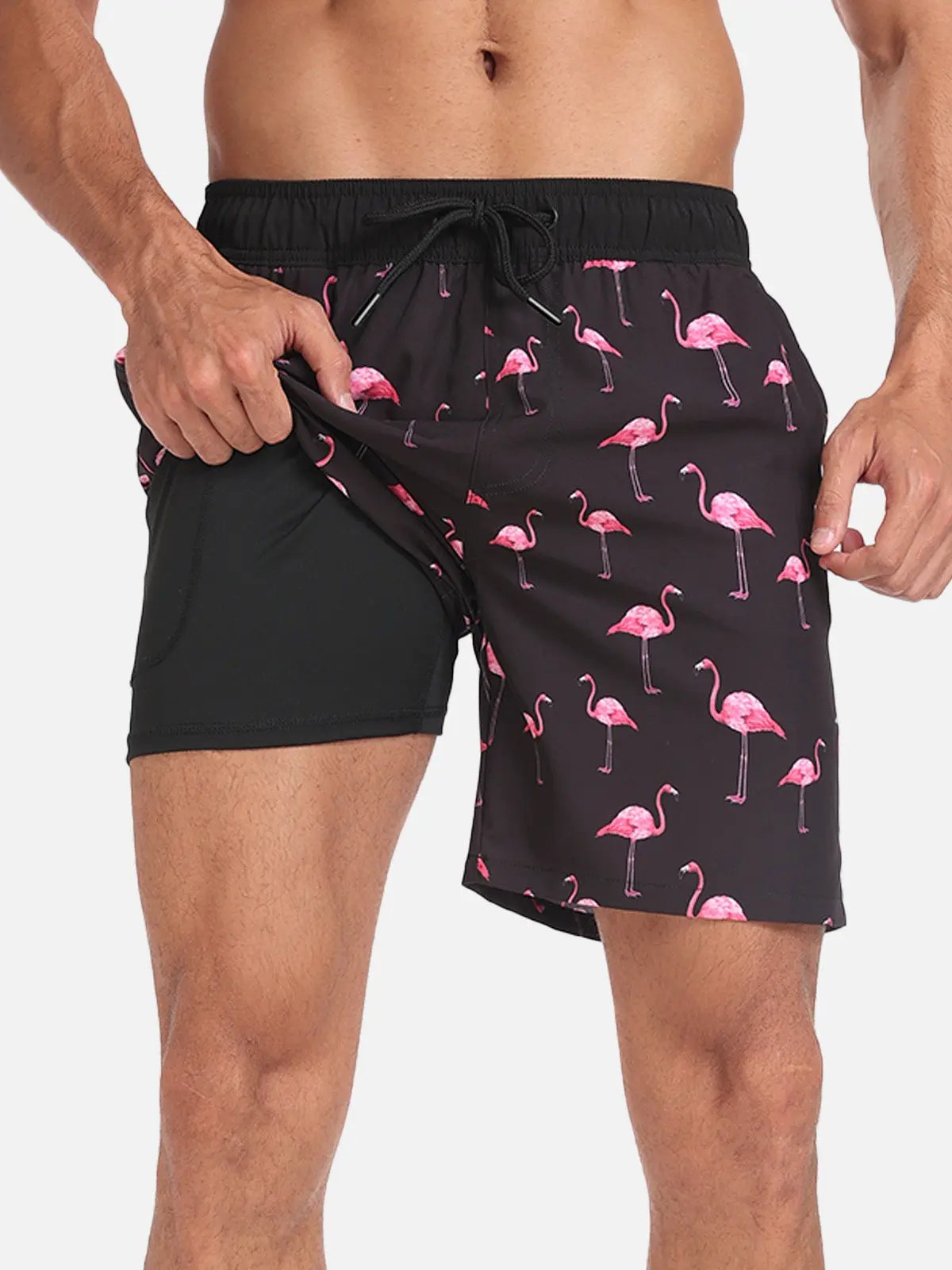 Momount Costume da Bagno Uomo – Stampa Fenicotteri Coulisse Spiaggia Estate