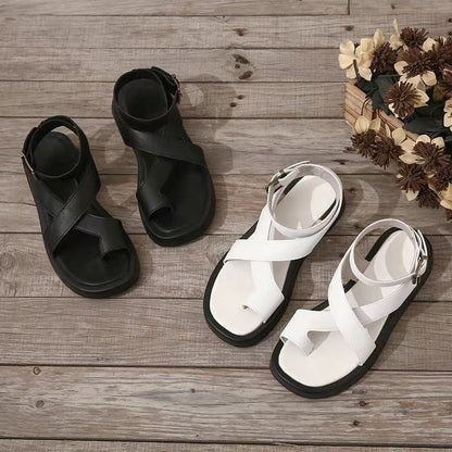 Momount Donna Sandali Gladiatore – Pelle Corallo Plateau Cinturino alla Caviglia