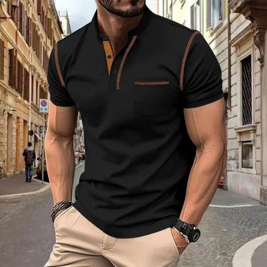 Momount Uomo Polo – Collo alla Coreana Profili a Contrasto Taschino