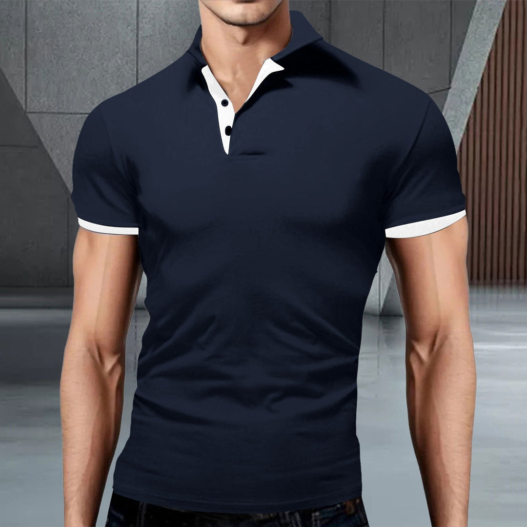Momount Uomo Polo – Collo alla Coreana Profili a Contrasto Vestibilità Slim
