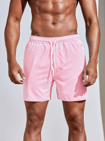 Momount Costume da Bagno Uomo – a Righe Coulisse Asciugatura Rapida Estate Spiaggia
