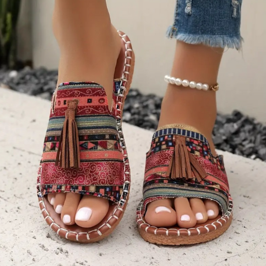 Momount Donna Sandali Bassi – Comfort Slip On Casual Estivo Imbottiti Boho con Nappe
