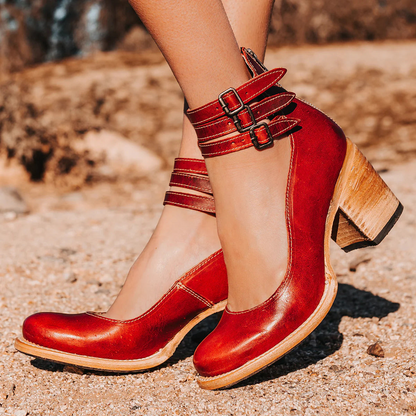 Momount Donna Stivali – Western Pelle Fibbia Tacco Largo