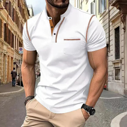 Momount Uomo Polo – Collo alla Coreana Profili a Contrasto Taschino