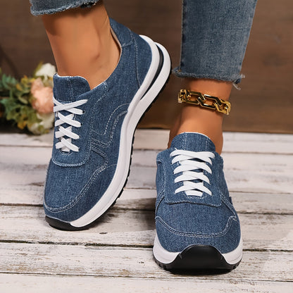 Momount Donna Sneakers da Camminata – Tela Plateau Stringate