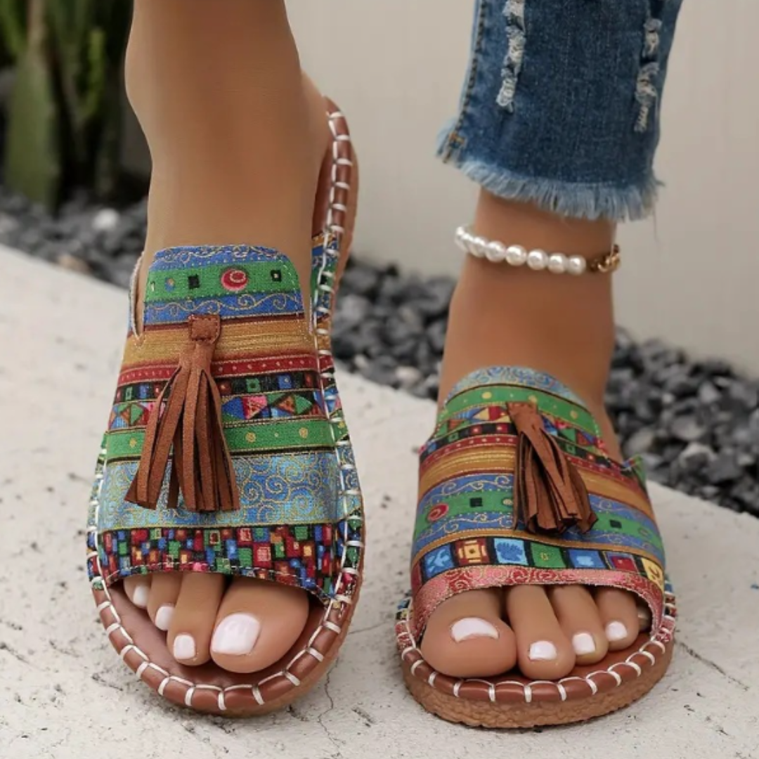 Momount Donna Sandali Bassi – Comfort Slip On Casual Estivo Imbottiti Boho con Nappe