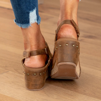 Momount Donna Sandali con Zeppa – Comfort Plateau Sughero Casual Estivo Punta Aperta Slip On