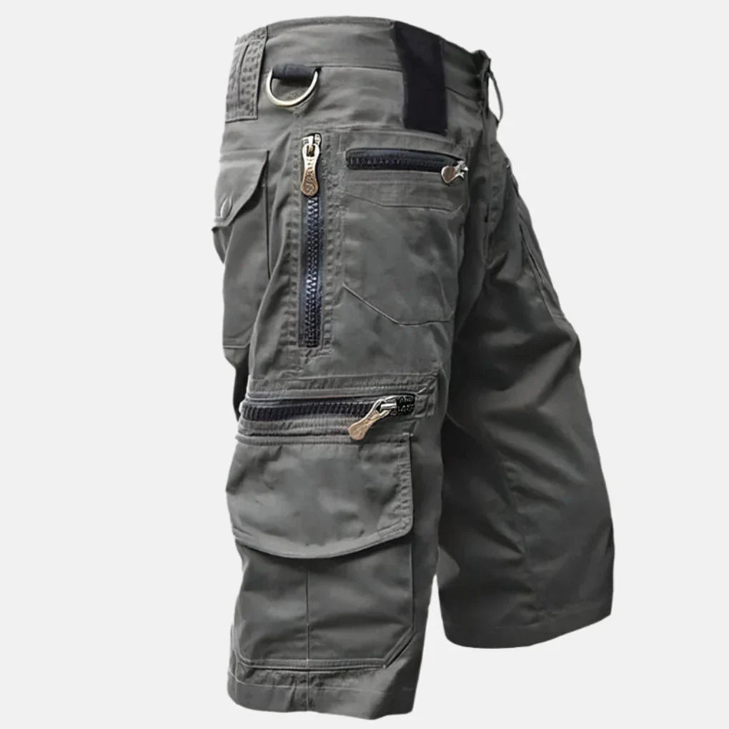 Momount Uomo Pantaloncini Cargo – Multi-Tasca Zip Anelli a D Tattici da Lavoro