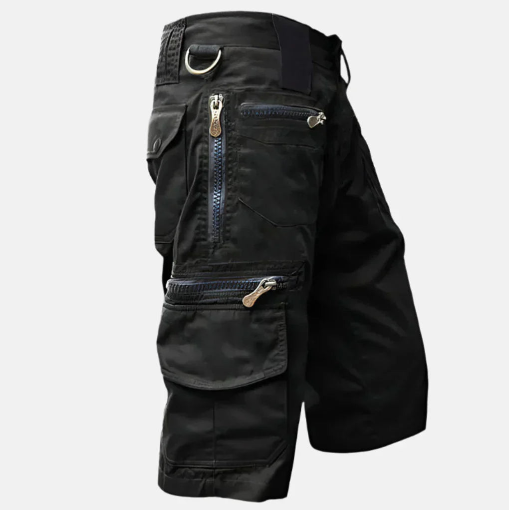 Momount Uomo Pantaloncini Cargo – Multi-Tasca Zip Anelli a D Tattici da Lavoro