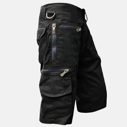 Momount Uomo Pantaloncini Cargo – Multi-Tasca Zip Anelli a D Tattici da Lavoro