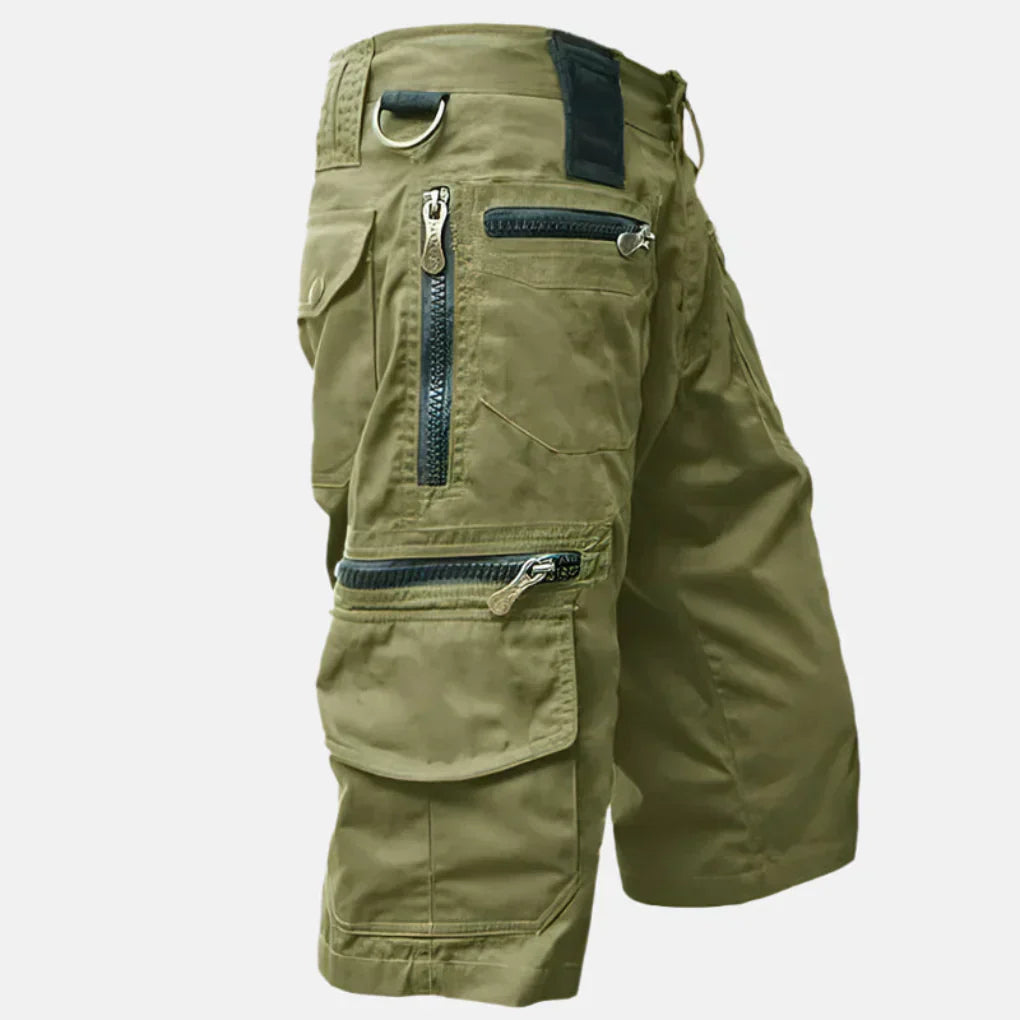 Momount Uomo Pantaloncini Cargo – Multi-Tasca Zip Anelli a D Tattici da Lavoro
