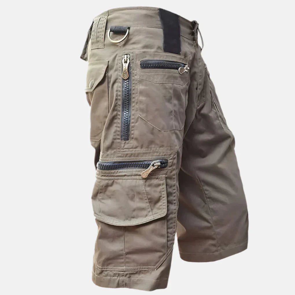 Momount Uomo Pantaloncini Cargo – Multi-Tasca Zip Anelli a D Tattici da Lavoro