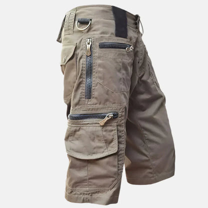 Momount Uomo Pantaloncini Cargo – Multi-Tasca Zip Anelli a D Tattici da Lavoro