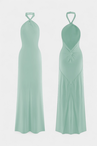 Momount Donna Abito Aderente Maxi – Scollo all'Americana Senza Maniche Elegante da Sera