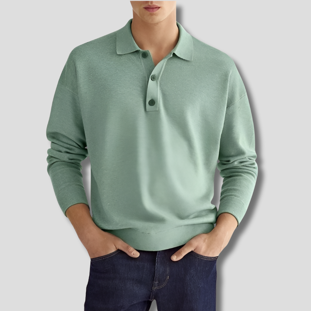 Momount Uomo Polo in Maglia – Manica Lunga Colletto Classico Quotidiana
