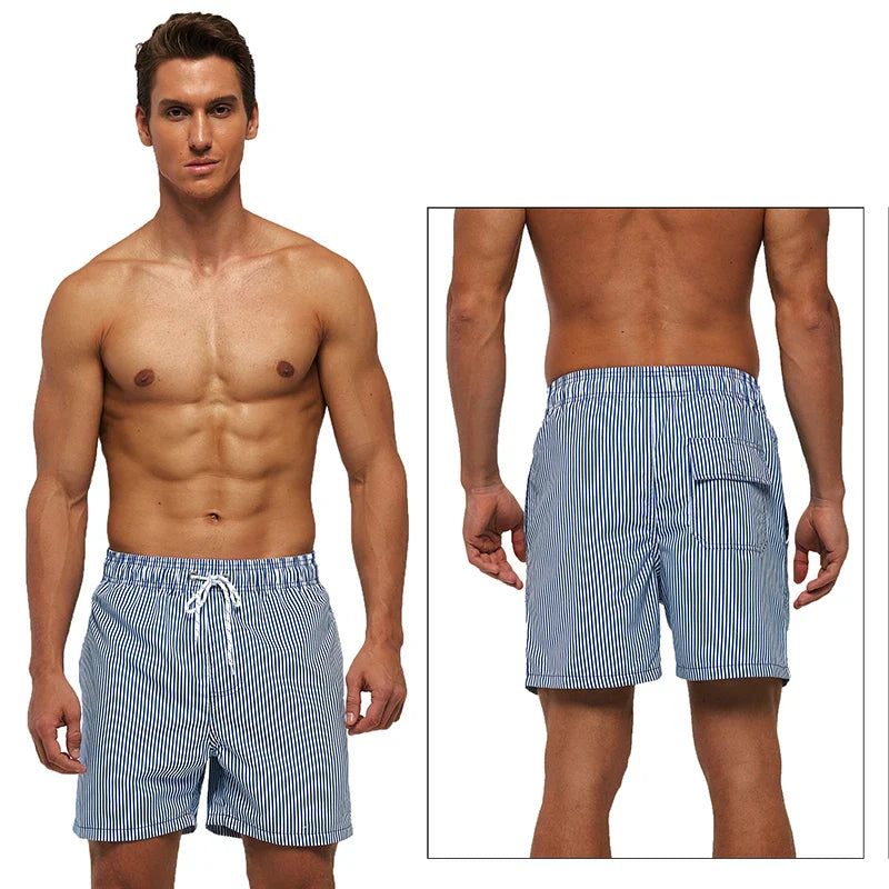 Momount Costume da Bagno Uomo – a Righe Coulisse Asciugatura Rapida Estate Spiaggia