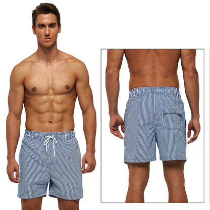 Momount Costume da Bagno Uomo – a Righe Coulisse Asciugatura Rapida Estate Spiaggia
