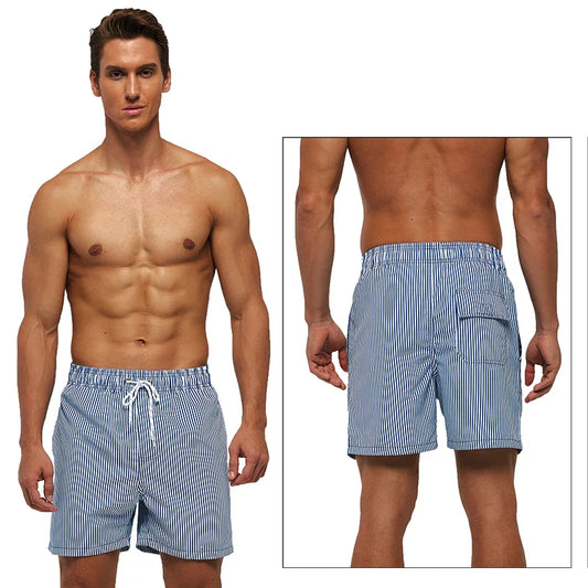 Momount Costume da Bagno Uomo – a Righe Coulisse Asciugatura Rapida Estate Spiaggia