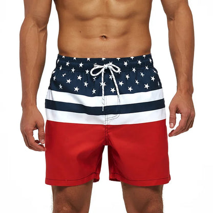 Momount Costume da Bagno Uomo – a Righe Coulisse Asciugatura Rapida Estate Spiaggia