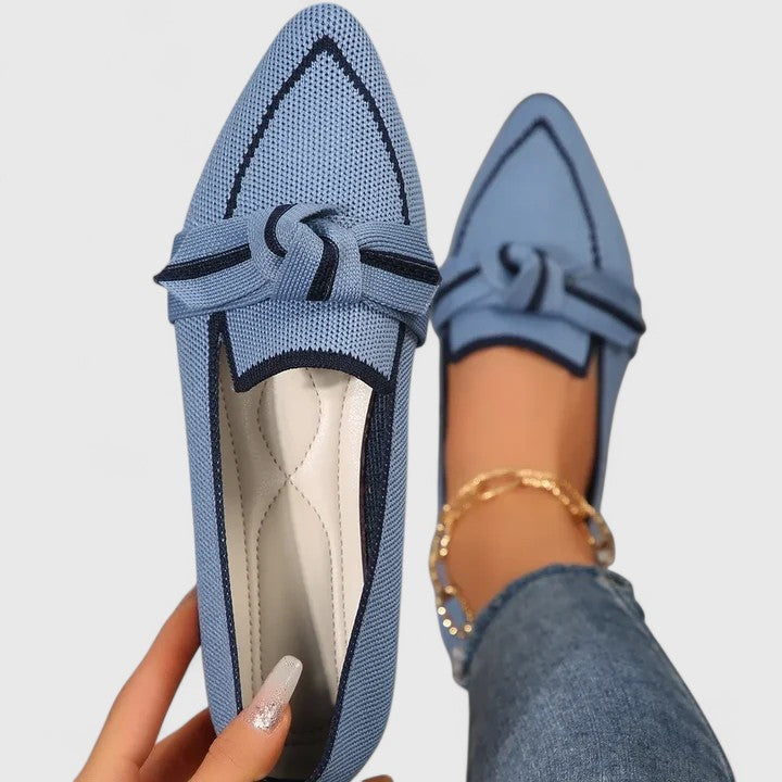 Momount Donna Mules Punta Affusolata – Mesh a Maglia Nodo Bassi Slip-On Punta Chiusa