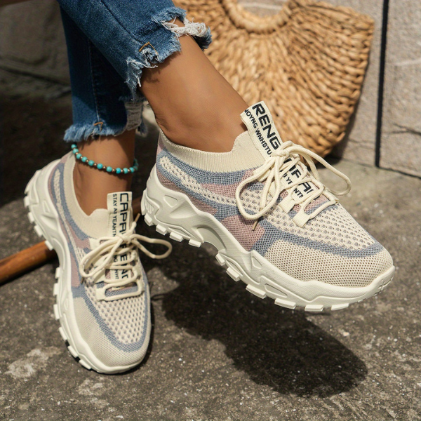 Momount Donna Sneakers Chunky – Mesh Stringate Plateau Bicolor Dad-Style