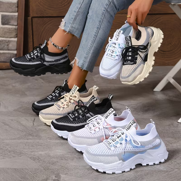 Momount Donna Sneakers Chunky – Mesh Stringate Plateau Bicolor Dad-Style