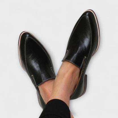 Momount Donna Mocassini Punta Affusolata – Pelle Slip-On Bassi Morbidi Minimal