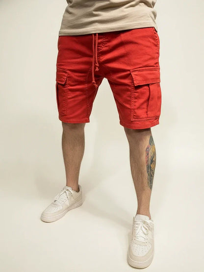 Momount Uomo Pantaloncini Cargo – Coulisse Slim Fit Tasca con Patta Cotone Casual
