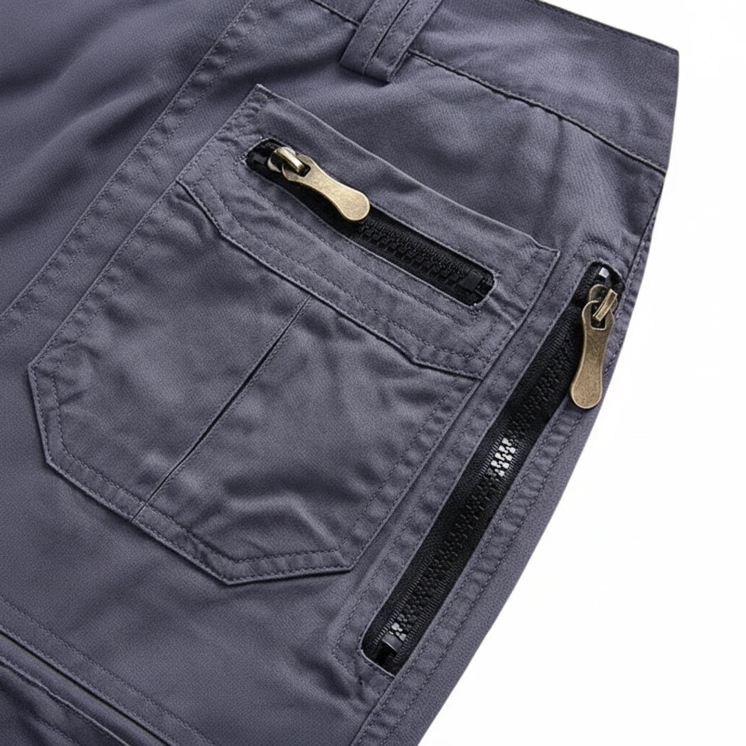 Momount Uomo Pantaloncini Cargo – Multi-Tasca Zip Anelli a D Lunghezza al Ginocchio Tattici