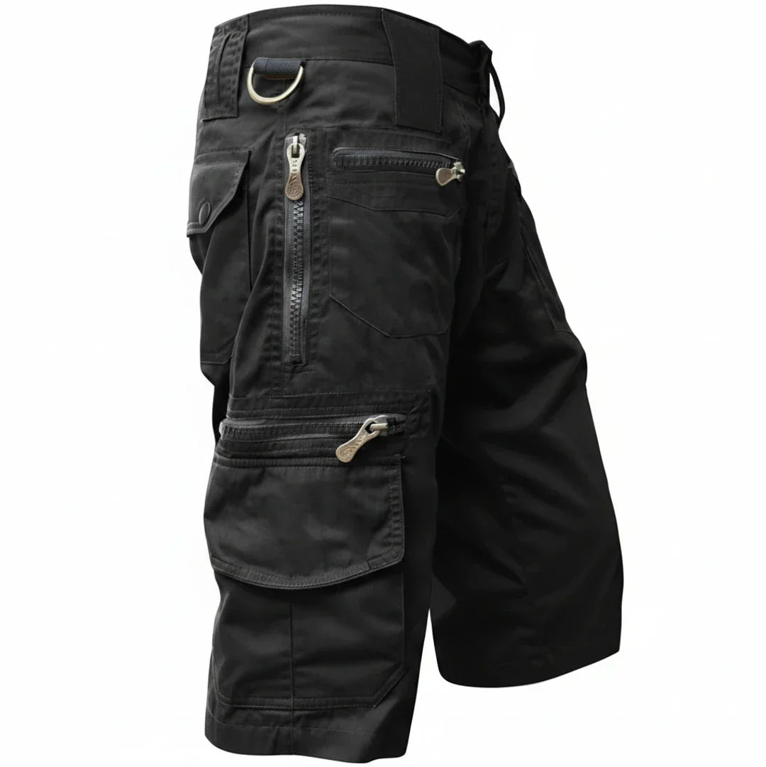 Momount Uomo Pantaloncini Cargo – Multi-Tasca Zip Anelli a D Lunghezza al Ginocchio Tattici
