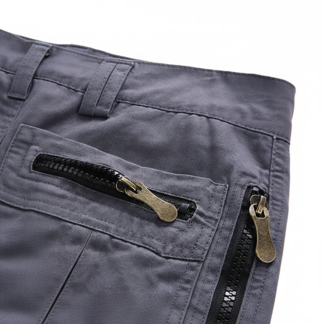 Momount Uomo Pantaloncini Cargo – Multi-Tasca Zip Anelli a D Lunghezza al Ginocchio Tattici