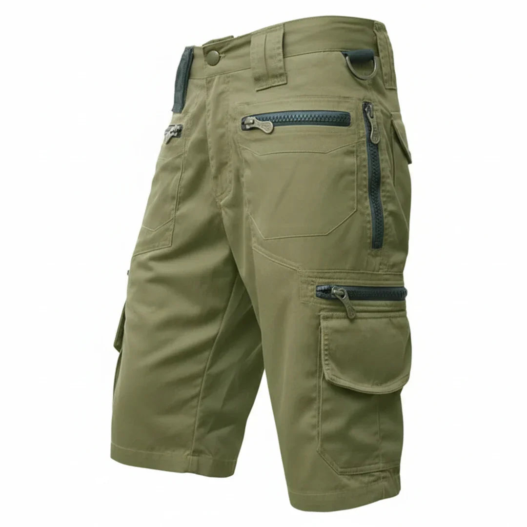 Momount Uomo Pantaloncini Cargo – Multi-Tasca Zip Anelli a D Lunghezza al Ginocchio Tattici
