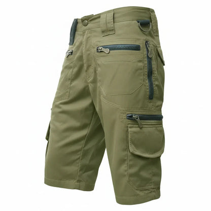 Momount Uomo Pantaloncini Cargo – Multi-Tasca Zip Anelli a D Lunghezza al Ginocchio Tattici