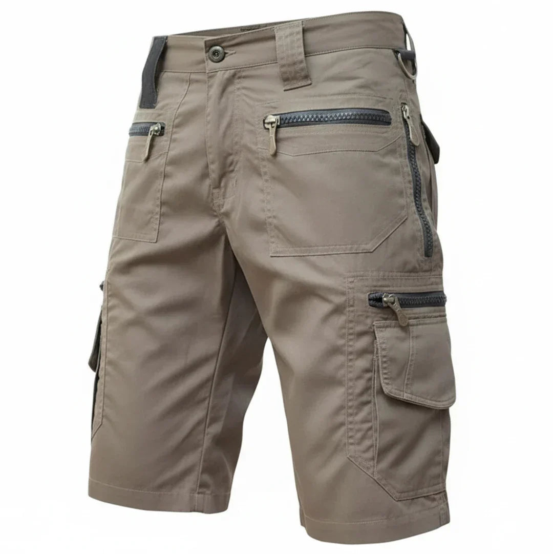 Momount Uomo Pantaloncini Cargo – Multi-Tasca Zip Anelli a D Lunghezza al Ginocchio Tattici