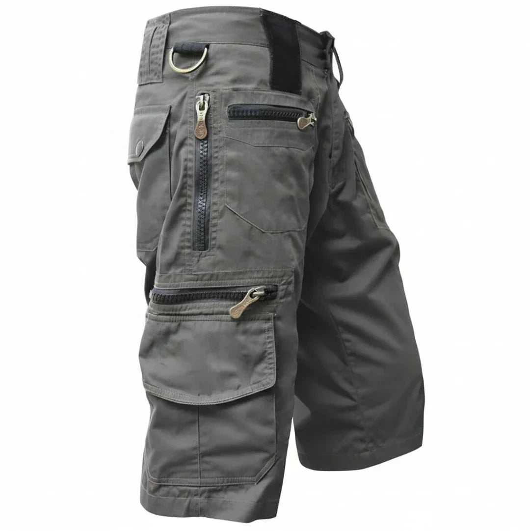Momount Uomo Pantaloncini Cargo – Multi-Tasca Zip Anelli a D Lunghezza al Ginocchio Tattici