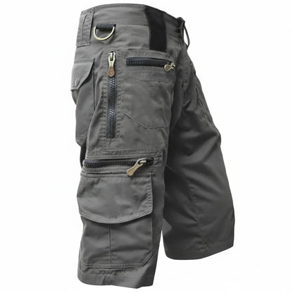 Momount Uomo Pantaloncini Cargo – Multi-Tasca Zip Anelli a D Lunghezza al Ginocchio Tattici